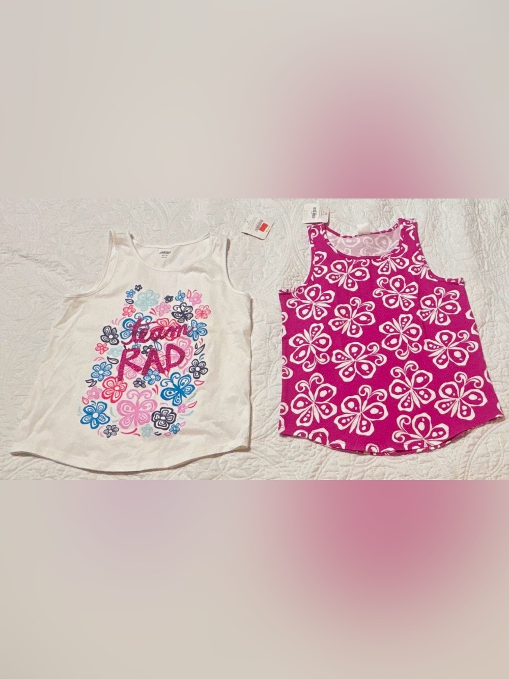 Gymboree Mix & Match Tank Top Set 2017 Butterfly & Team Rad- Size M (7/8) - NEW